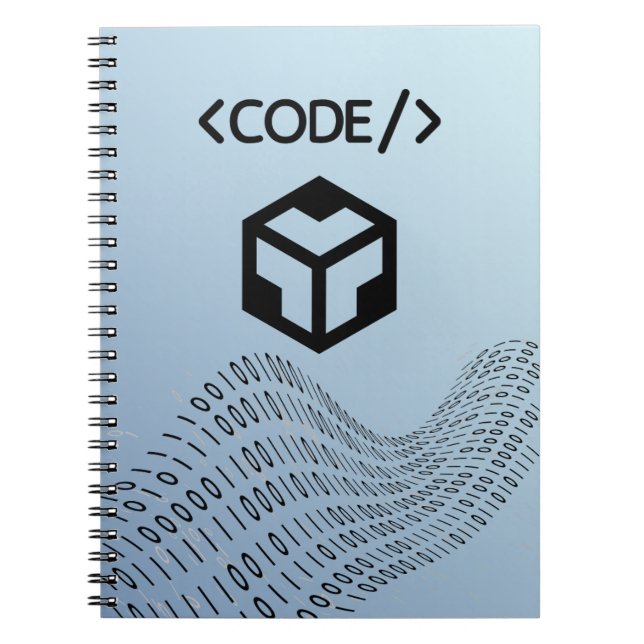 Cahier à reliure spirale logique binaire – Design  (Devant)