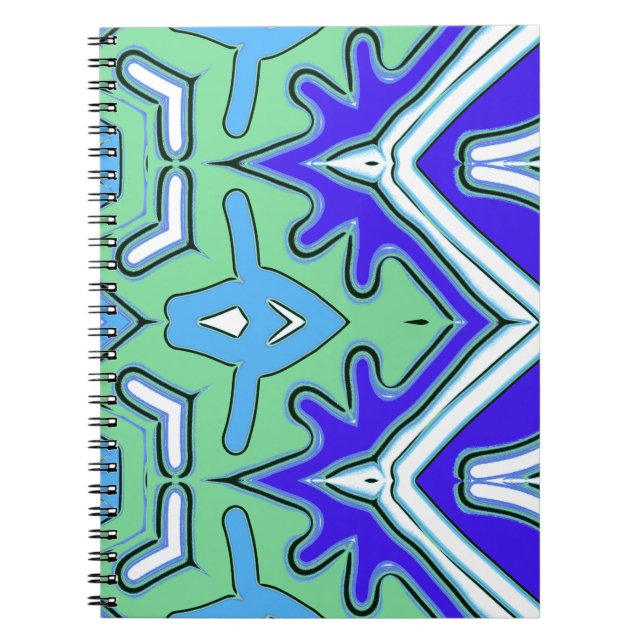 Cahier à reliure spirale, motif unique multicolore (Devant)