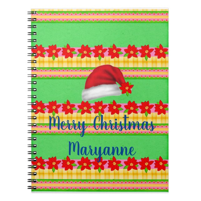 Cahier à reliure spirale Noël Chapeau du Père Noël (Devant)
