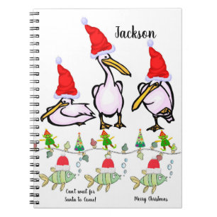 Cahier à reliure spirale Noël Pélicans