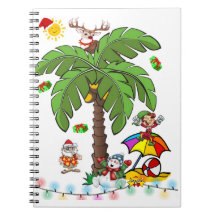 Cahier à reliure spirale Noël Père Noël sur la pla