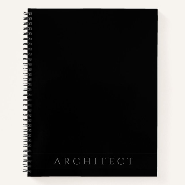 Cahier à reliure spirale noir 8,5x11 pour architec (Devant)