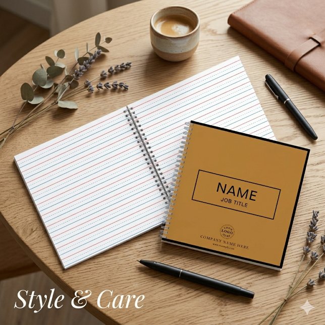 Cahier à reliure spirale personnalisé avec nom et  (Custom Spiral Notebook with Name & Business Logo)