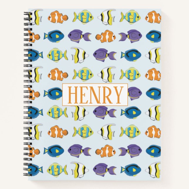 Cahier à reliure spirale "Poissons tropicaux" 22 c (Devant)