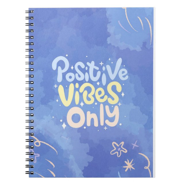 Cahier à reliure spirale « Positive Vibes Only »  (Devant)