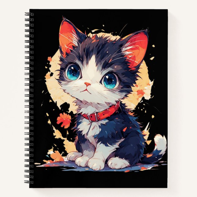 Cahier à reliure spirale pour amateurs de chats mi (Devant)