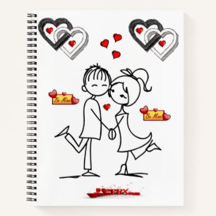 Cahier à reliure spirale pour la Saint-Valentin