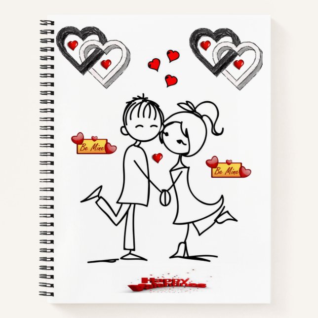 Cahier à reliure spirale pour la Saint-Valentin (Devant)