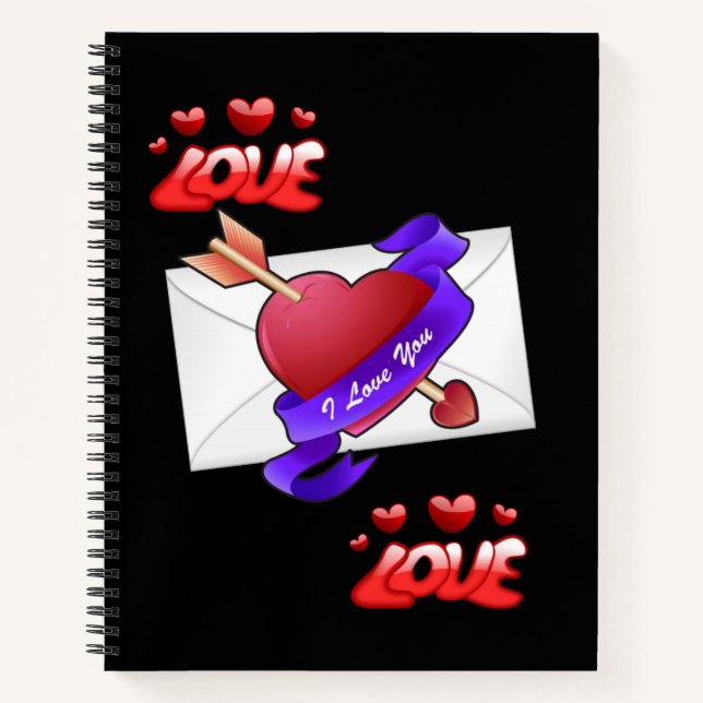 Cahier à reliure spirale pour la Saint-Valentin (Devant)