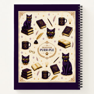 Cahier à reliure spirale Professor Purr-Ple™