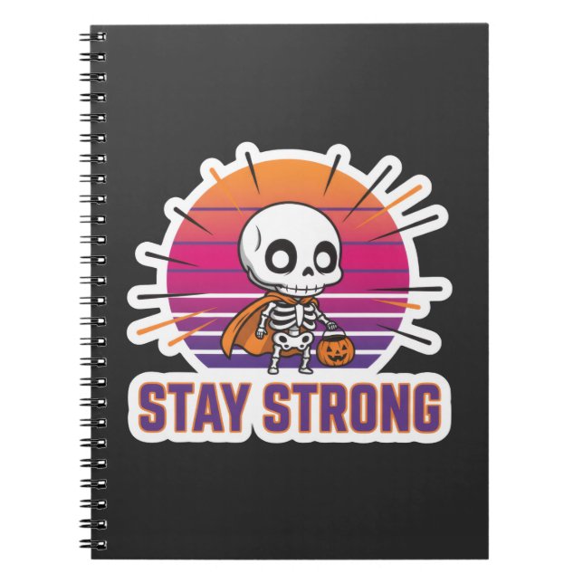 Cahier à reliure spirale squelette mignon Stay Str (Devant)