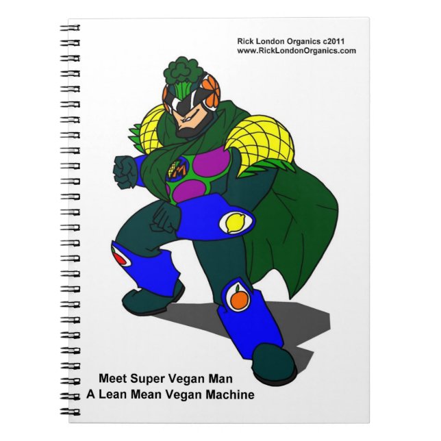 Cahier à reliure spirale Super Vegan Man (notre ma (Devant)