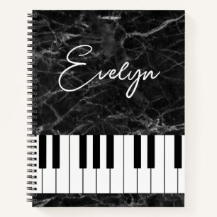Cahier à spirale à thème musical pour piano Pianis