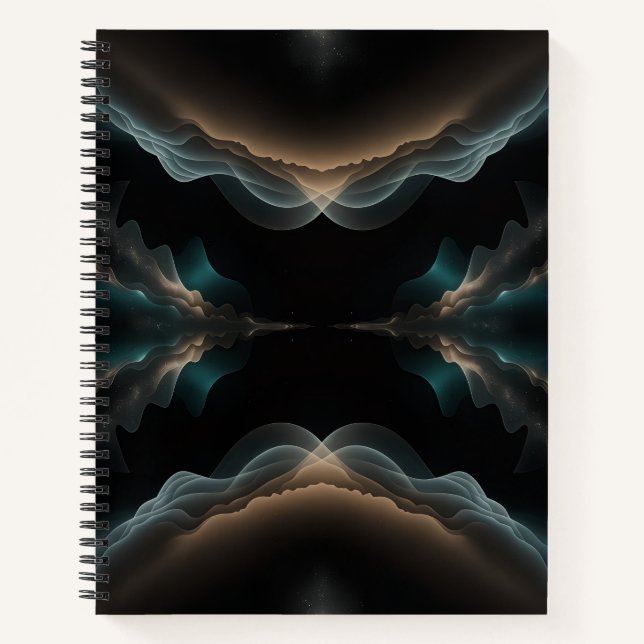 Cahier à spirale abstrait à motif de vague (Devant)
