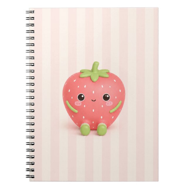 Cahier à spirale adorable aux fraises Kawaii (Devant)