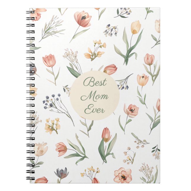Cahier à spirale aquarelle « Meilleure maman » ave (Devant)
