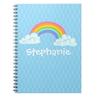 Cahier à spirale Arc-en-ciel Fantaisiste avec nom