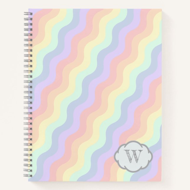 Cahier à spirale Arc-en-ciel pastel (Devant)