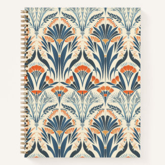 Cahier à spirale Art Déco inspiré de l'art floral