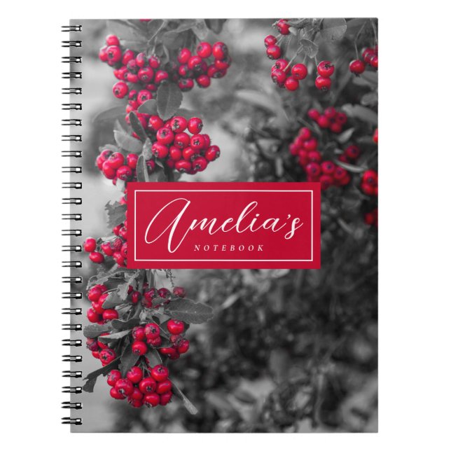 Cahier à spirale aux baies de pyracantha (Devant)
