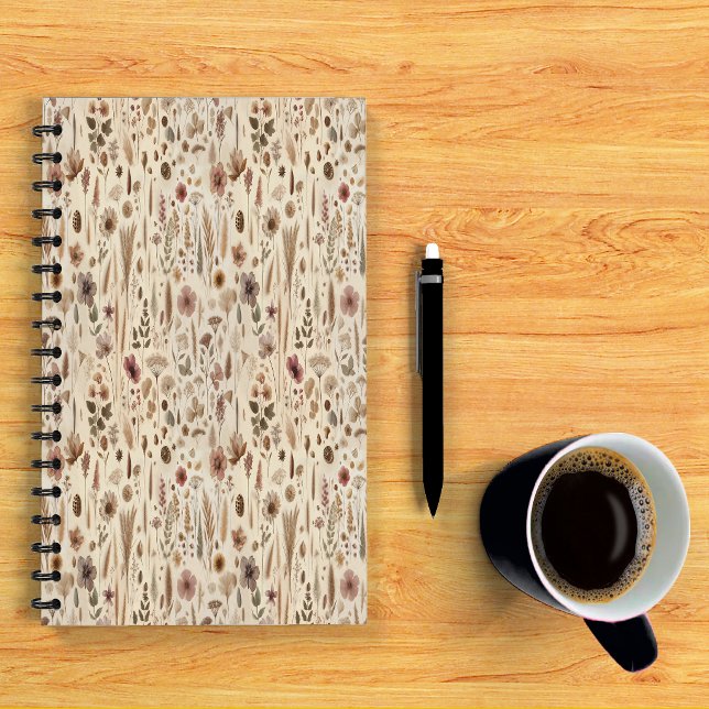 Cahier à spirale aux fleurs pressées de l'Herbier  (Notebook Spiral)