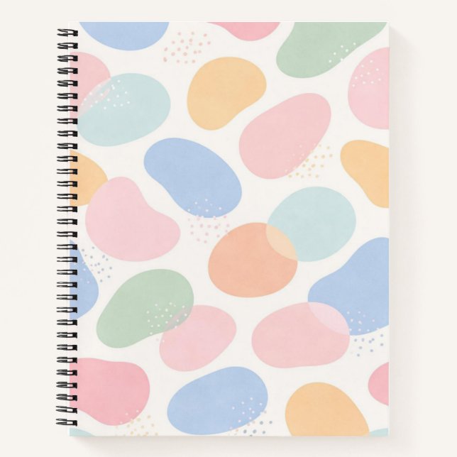 Cahier à spirale aux formes abstraites pastel esth (Devant)
