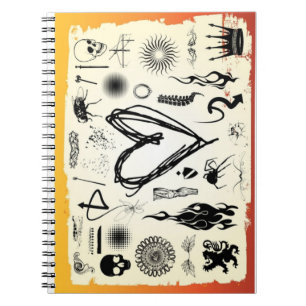 Cahier à spirale avec croquis de cœur alternatif
