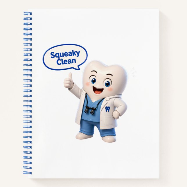 Cahier à spirale avec mascotte de dent propre comm (Devant)