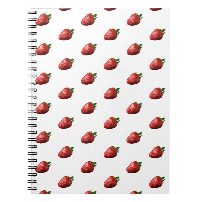 Cahier à spirale avec motif joli fruit fraise (Devant)
