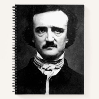 Cahier à spirale avec portrait d'Edgar Allan Poe
