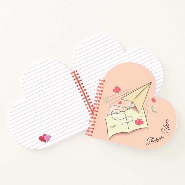 Cahier à spirale avion en papier (Intérieur)