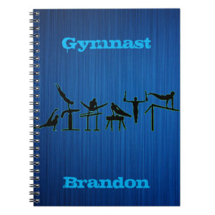 Cahier à spirale bleu personnalisé pour gymnastiqu