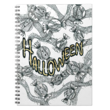 Cahier à spirale Bonbons et Rubans d'Halloween