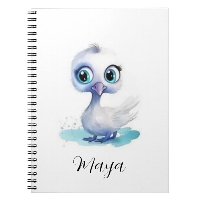 Cahier à spirale Canard Blanc Mignon  (Devant)