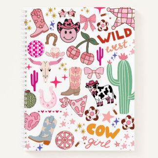 Cahier à spirale cartonné Cowgirl vierge