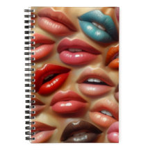 Cahier à spirale cartonné Lèvres Colorés