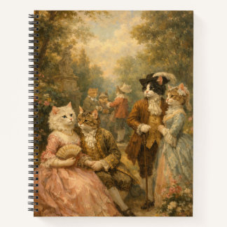 Cahier à spirale Chats dans un jardin Rococo