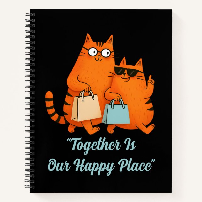 Cahier à spirale Chats Jour de Shopping Amour (Devant)