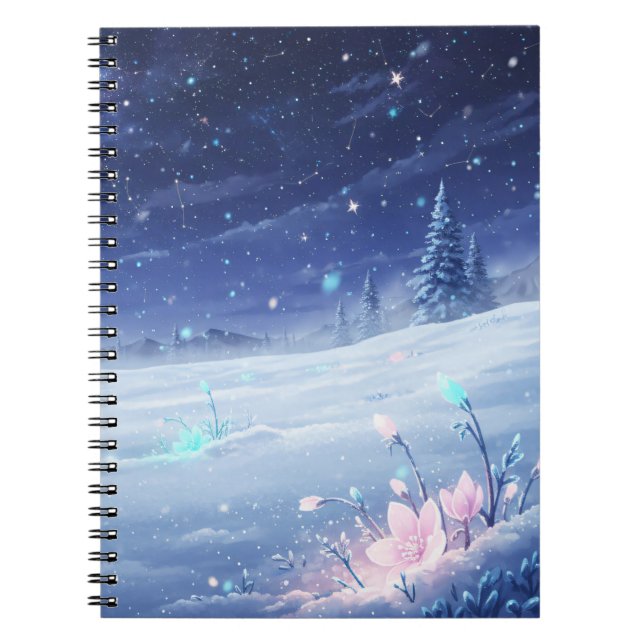 Cahier à spirale Clair de Lune d'Hiver (Devant)