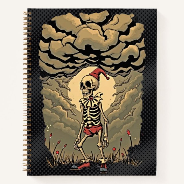 Cahier à spirale Clown Squelette Gothique (Devant)