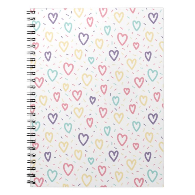 Cahier à spirale Cœurs colorés mignons  (Devant)