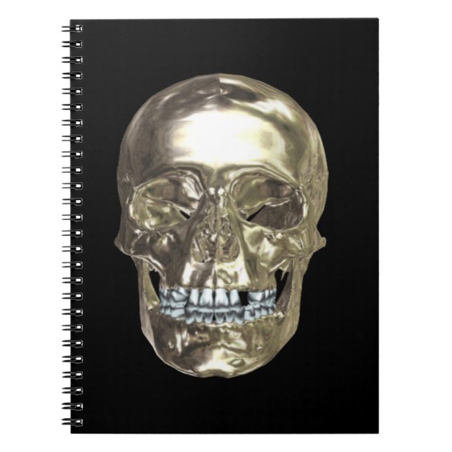 Cahier à spirale Crâne Chrome (Devant)