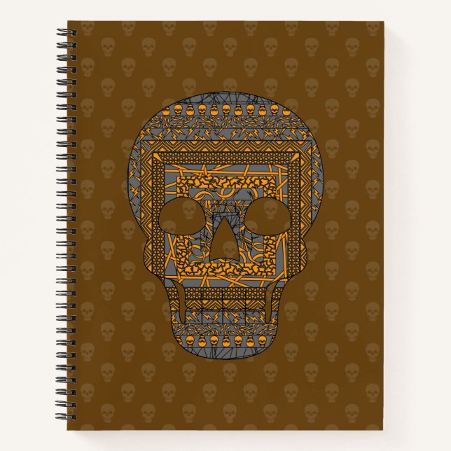 Cahier à spirale crâne d'Halloween (Devant)
