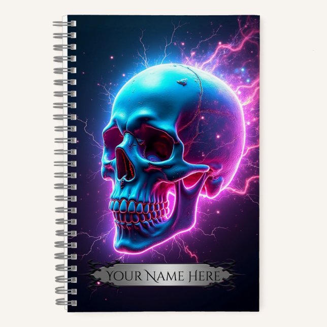 Cahier à spirale crâne néon (Recto)