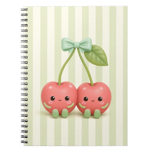 Cahier à spirale de cerises Kawaii Mignon (Devant)