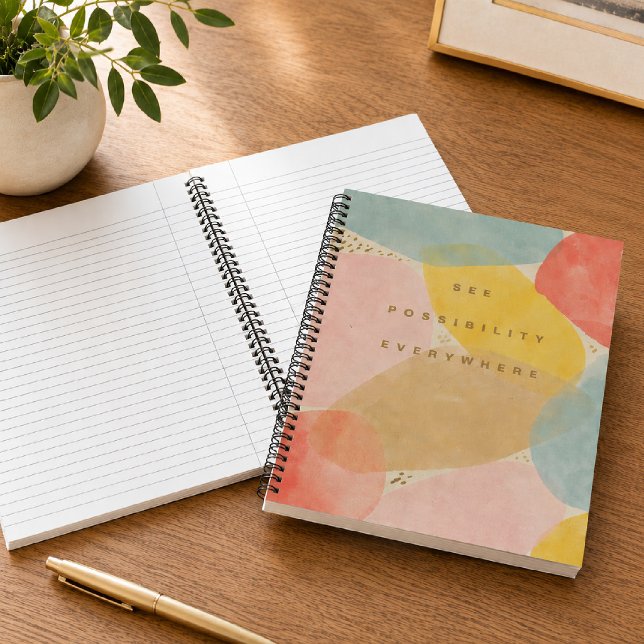 Cahier à spirale de formes abstraites de citation  (Créateur téléchargé)