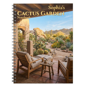 Cahier à spirale de jardin de cactus personnalisé