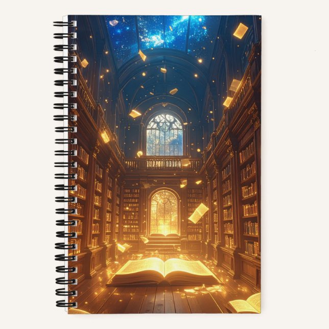 Cahier à spirale de la bibliothèque enchantée (Recto)