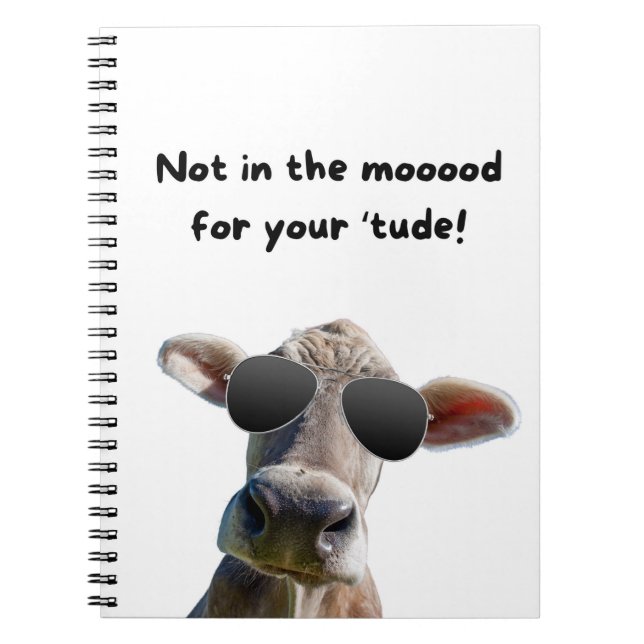 Cahier à spirale de la vache pas d'humeur (Devant)