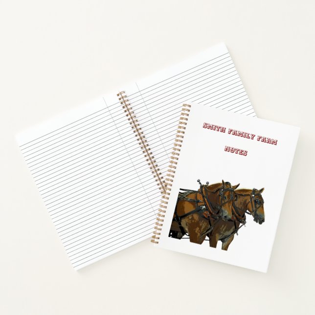 Cahier à spirale de l'attelage de chevaux de trait (Intérieur)